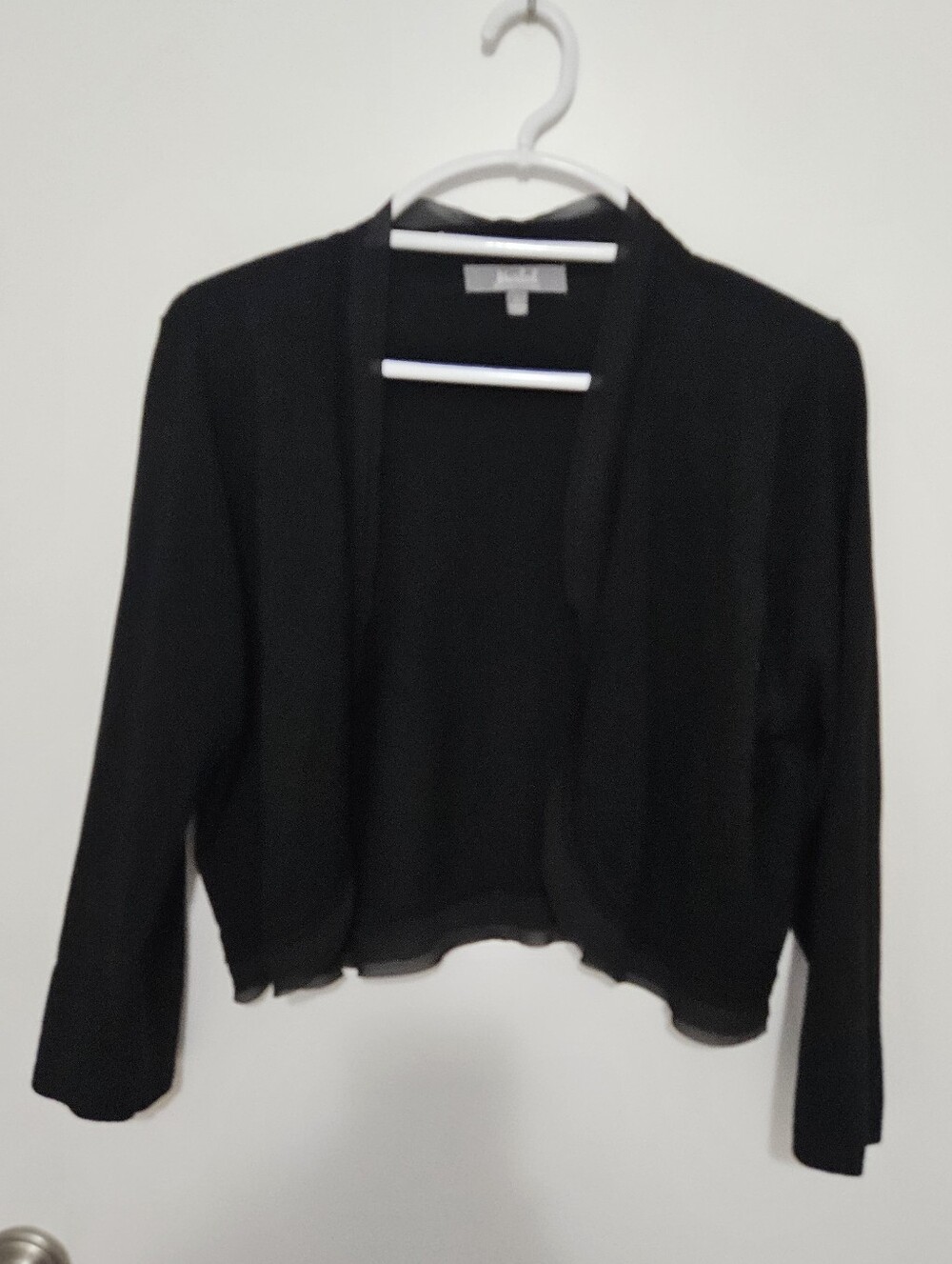 Marled Reunited Black Women's Open-Front Cropped Sweater‎ Size XL